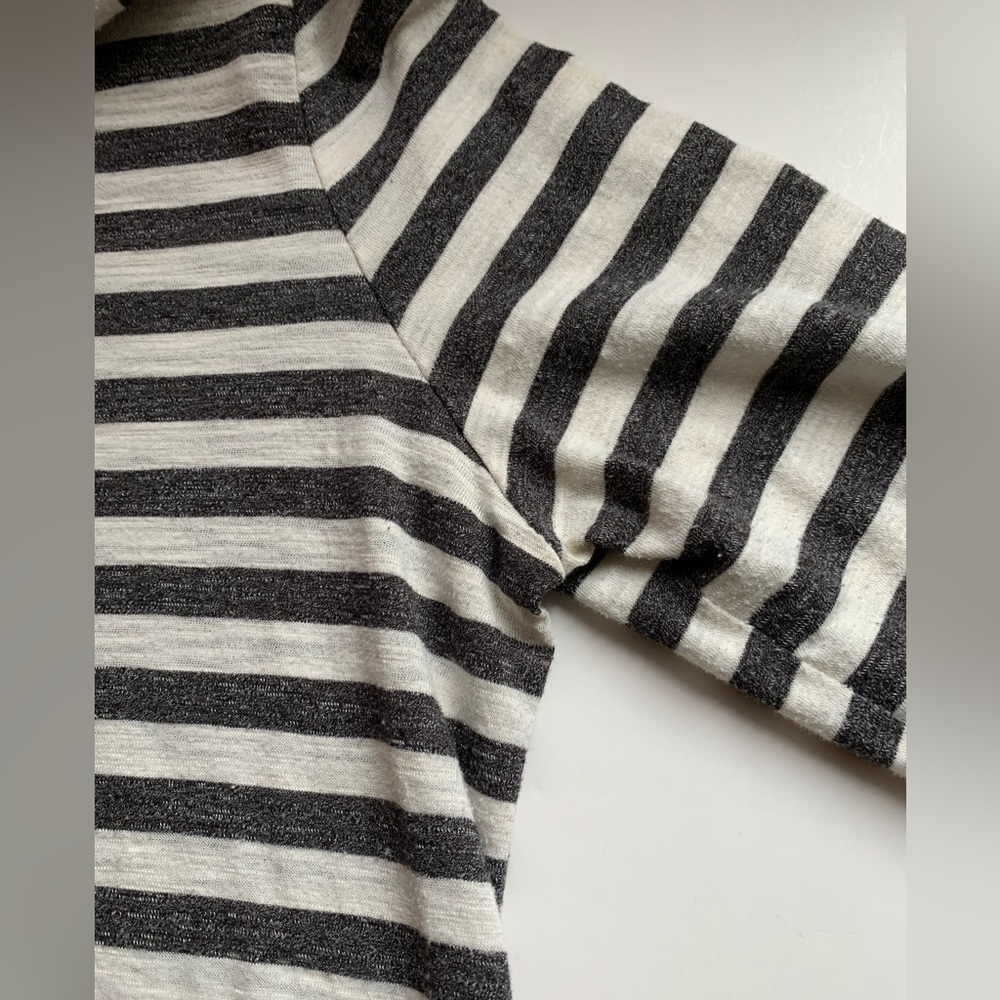 Sonoma Goods For Life Striped Everyday Tee S Gray White Long Sleeve - Picture 5 of 9